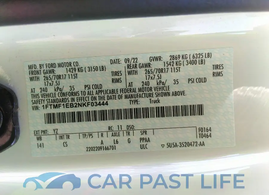 1FTMF1EB2NKF03444# 9