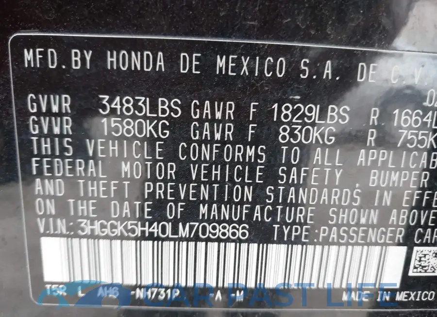 3HGGK5H40LM709866# 9