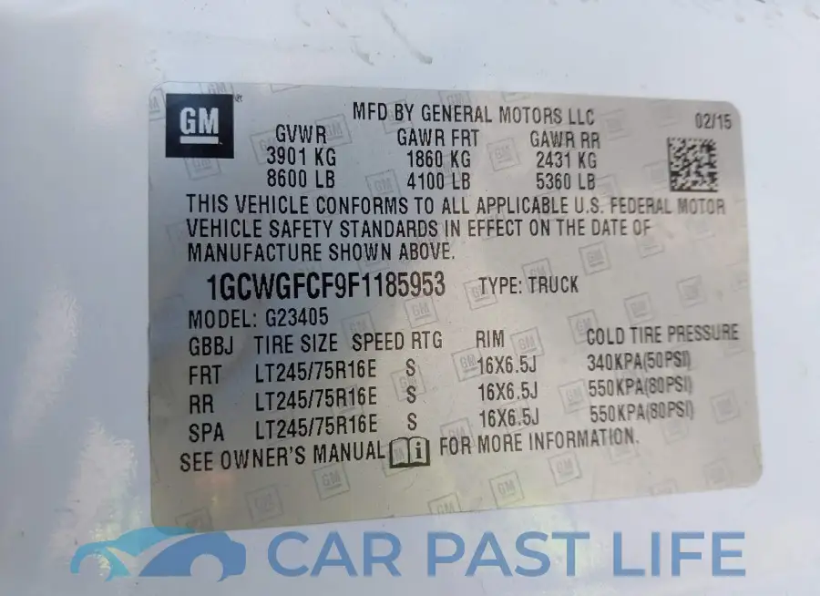 1GCWGFCF9F1185953# 9