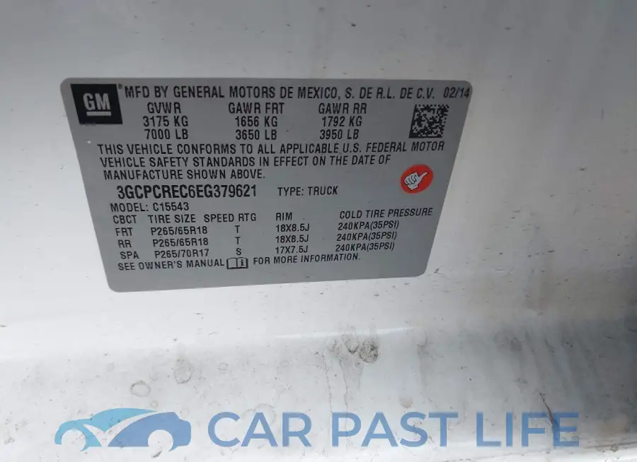 3GCPCREC6EG379621# 9