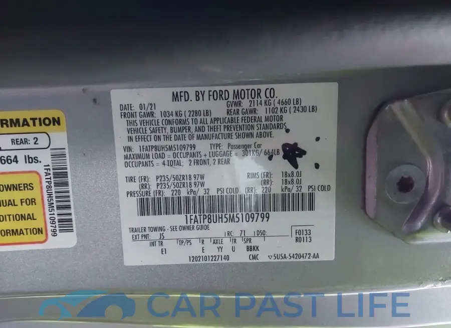 1FATP8UH5M5109799# 9
