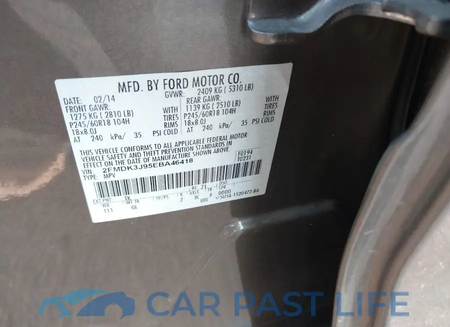2FMDK3J95EBA46418# 9