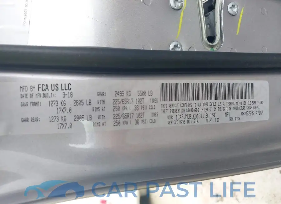1C4PJMLB1KD181119# 9