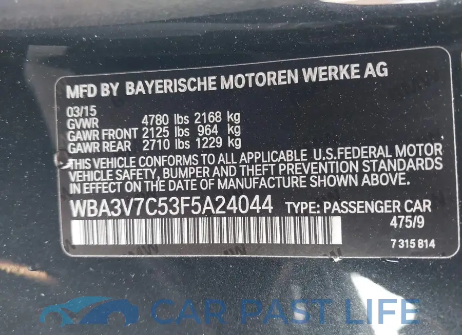 WBA3V7C53F5A24044# 9