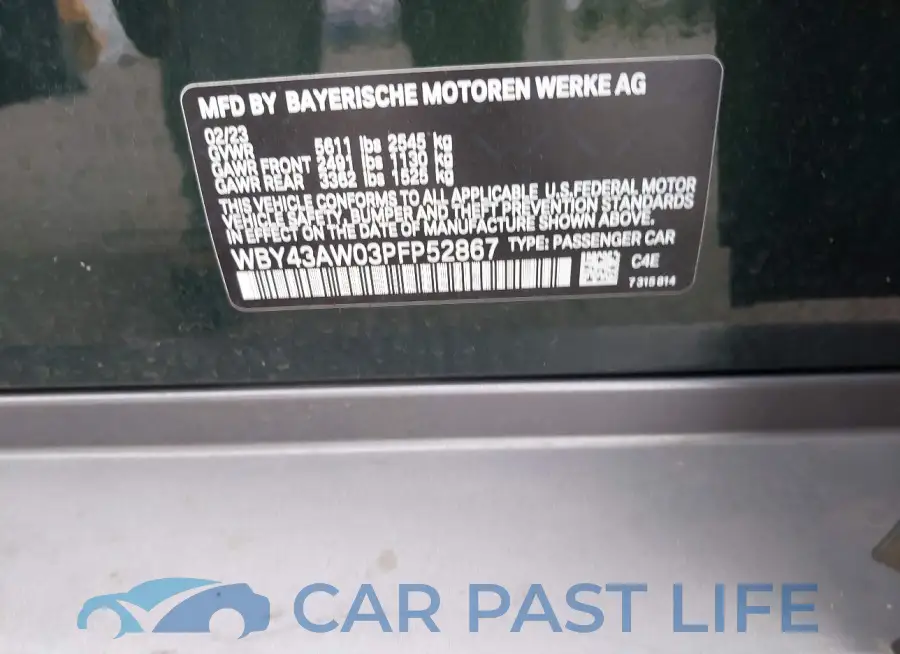 WBY43AW03PFP52867# 9