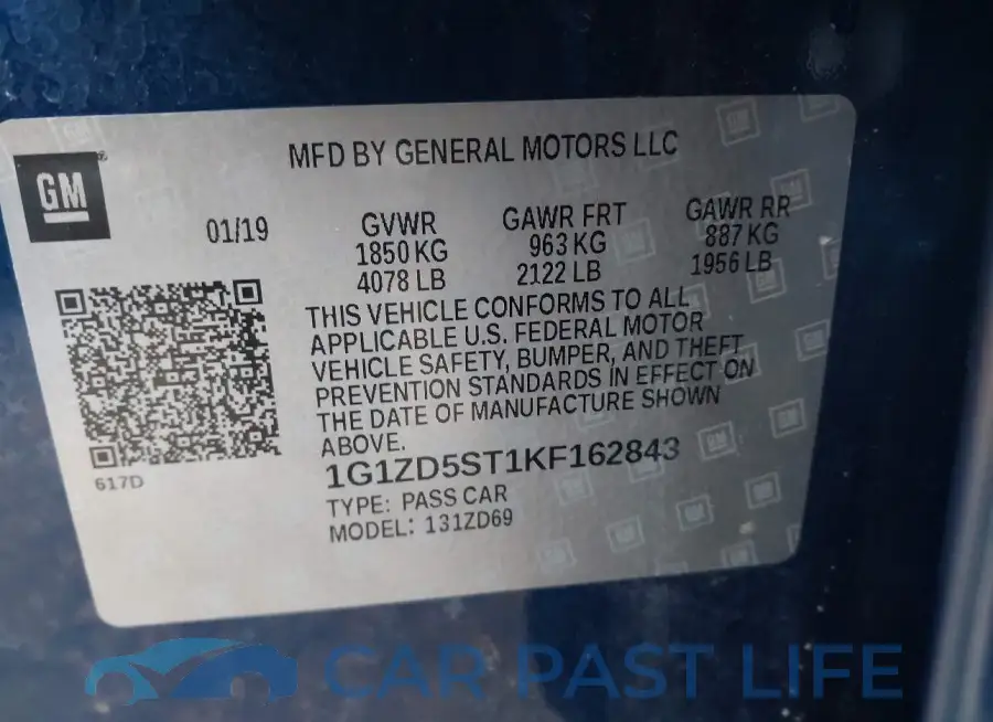 1G1ZD5ST1KF162843# 9