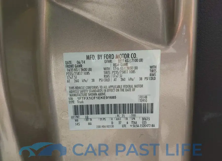 1FTFX1CF1EKE91685# 9