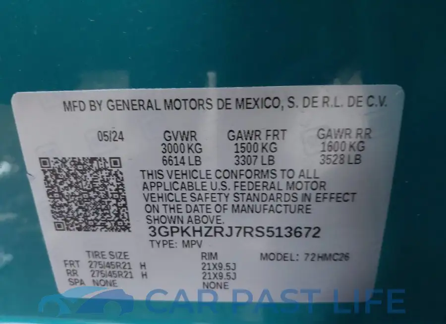 3GPKHZRJ7RS513672# 9