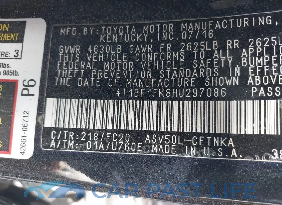 4T1BF1FK8HU297086# 9