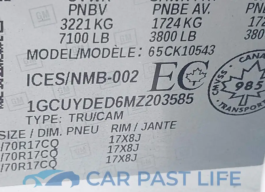1GCUYDED6MZ203585# 9