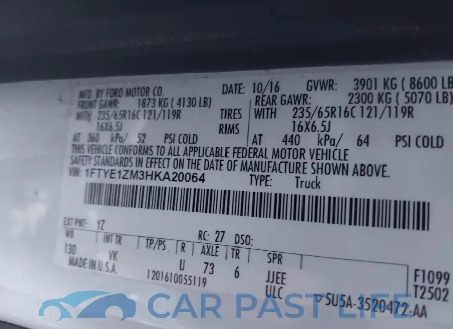 1FTYE1ZM3HKA20064# 9