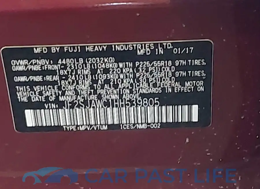 JF2SJAWC1HH539805# 9