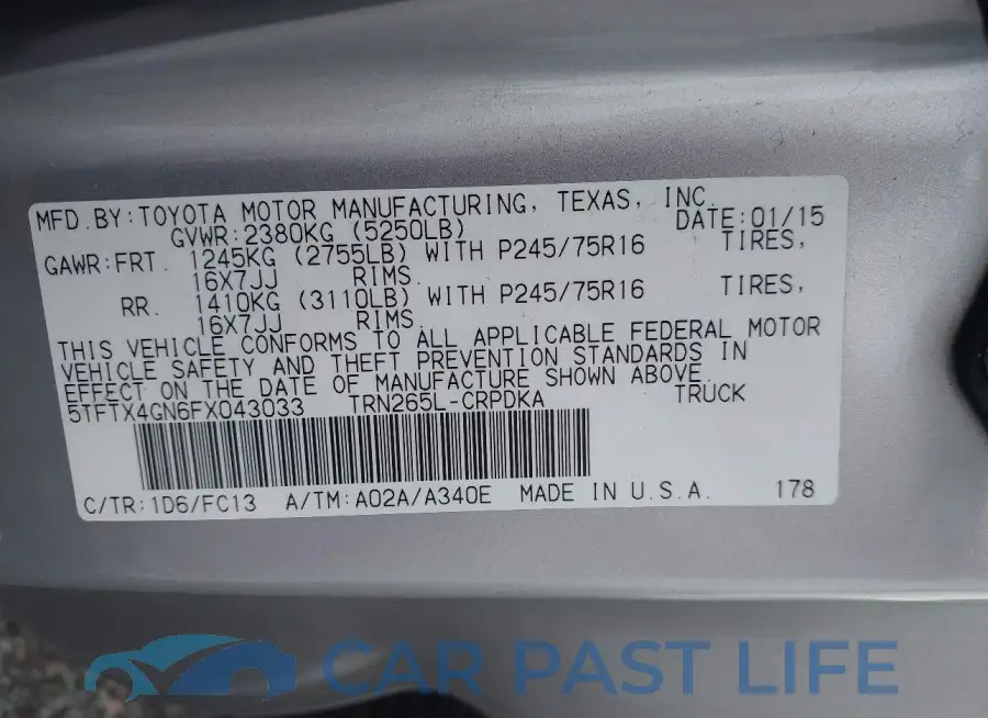 5TFTX4GN6FX043033# 9