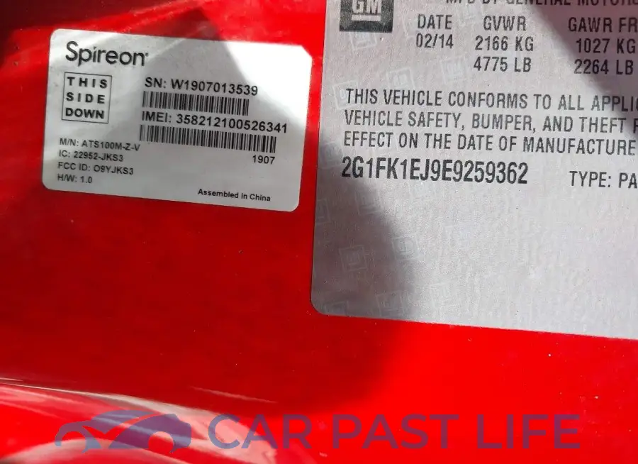 2G1FK1EJ9E9259362# 9