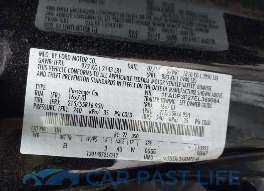 1FADP3F27EL369084# 9