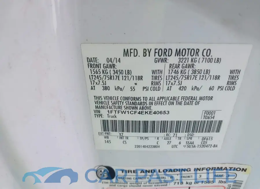 1FTFW1CF4EKE40653# 9
