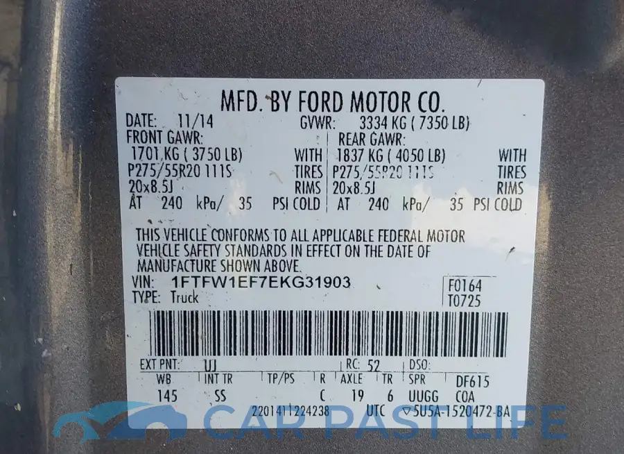 1FTFW1EF7EKG31903# 9