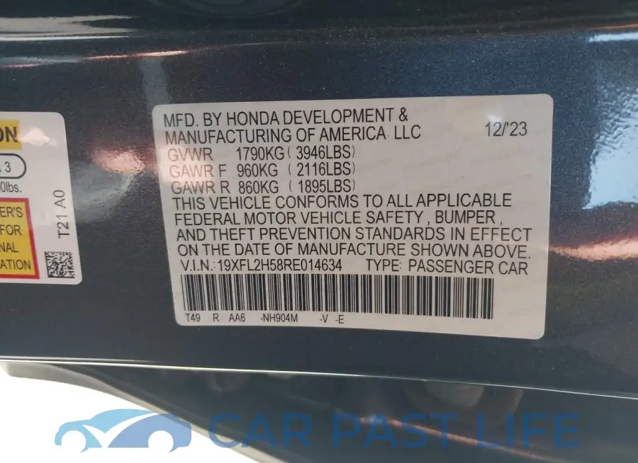 19XFL2H58RE014634# 9