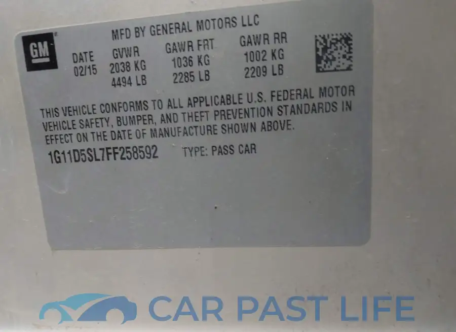 1G11D5SL7FF258592# 9