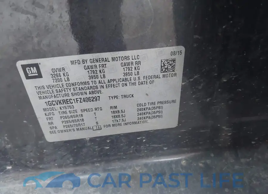1GCVKREC1FZ406297# 9