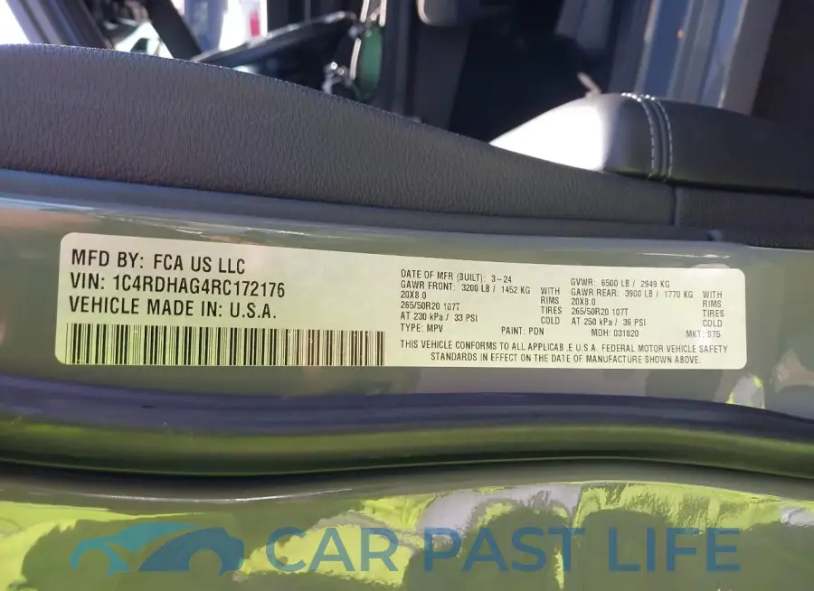 1C4RDHAG4RC172176# 9