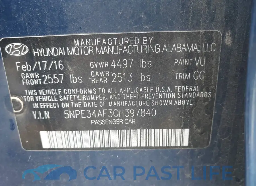 5NPE34AF3GH397840# 9