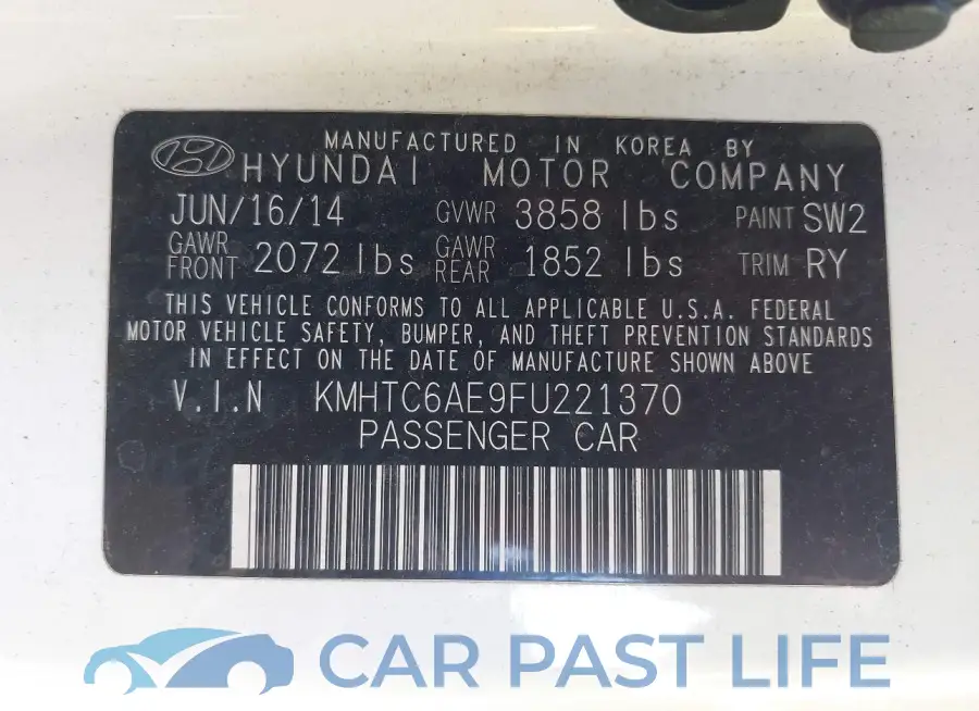 KMHTC6AE9FU221370# 9
