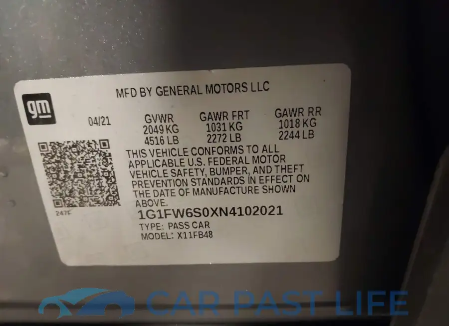 1G1FW6S0XN4102021# 9