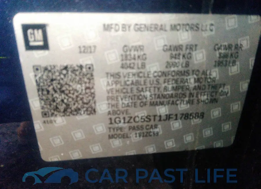 1G1ZC5ST1JF178588# 9