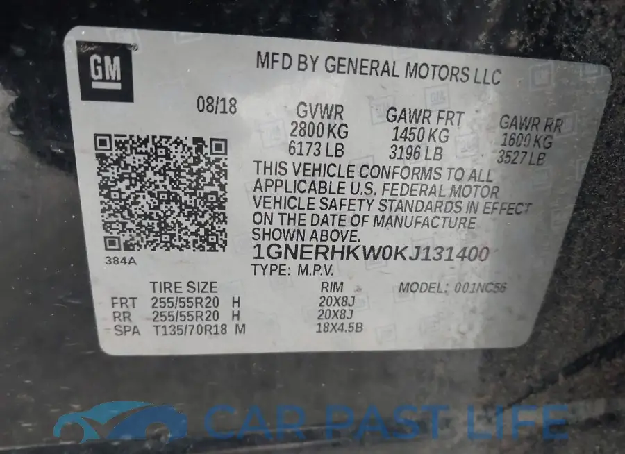 1GNERHKW0KJ131400# 9