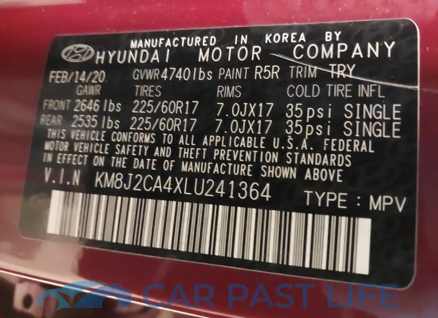 KM8J2CA4XLU241364# 9