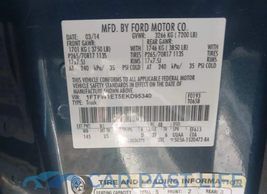 1FTFW1ET5EKD95340# 9