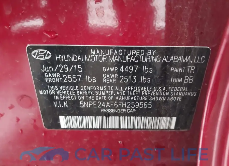 5NPE24AF6FH259565# 9