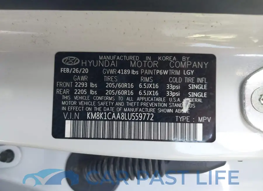 KM8K1CAA8LU559772# 9