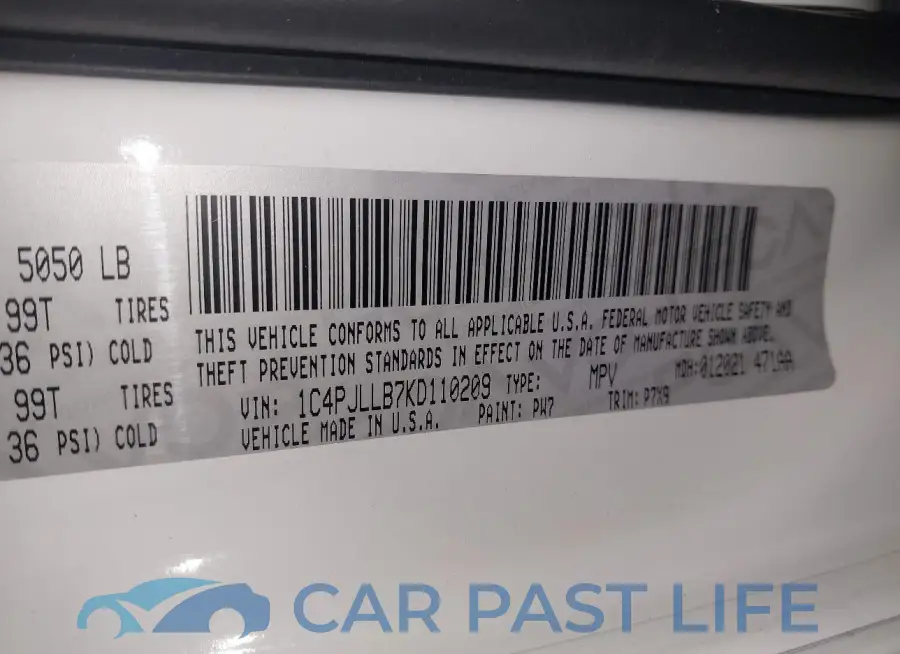 1C4PJLLB7KD110209# 9