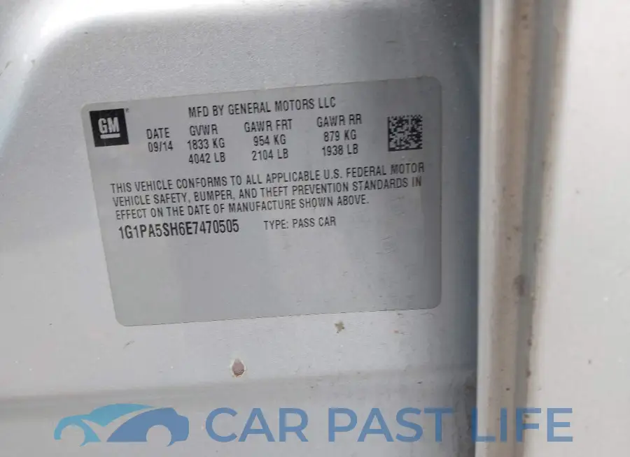 1G1PA5SH6E7470505# 9