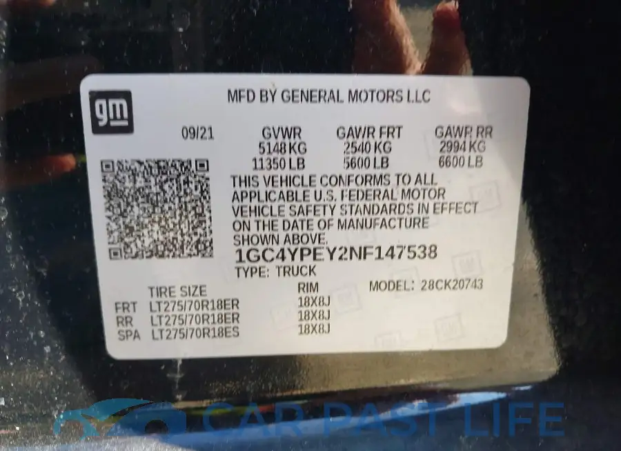 1GC4YPEY2NF147538# 8