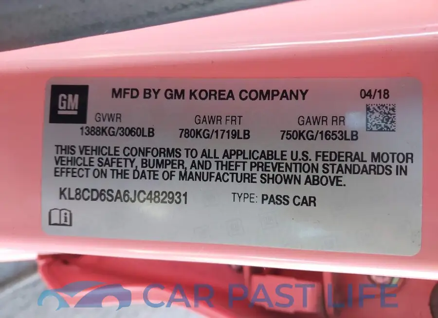 KL8CD6SA6JC482931# 9