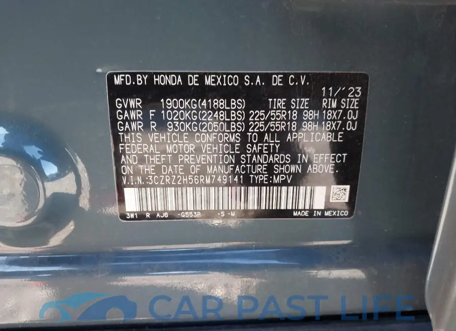 3CZRZ2H56RM749141# 9