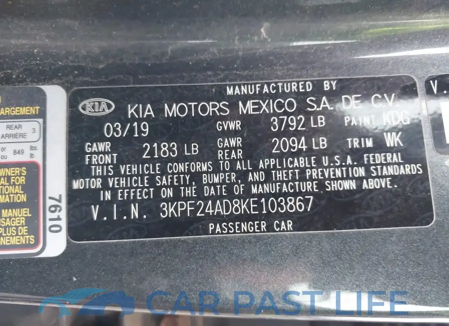 3KPF24AD8KE103867# 9