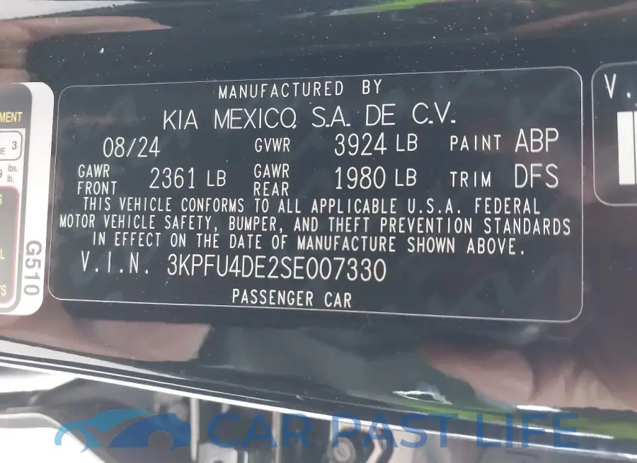 3KPFU4DE2SE007330# 9