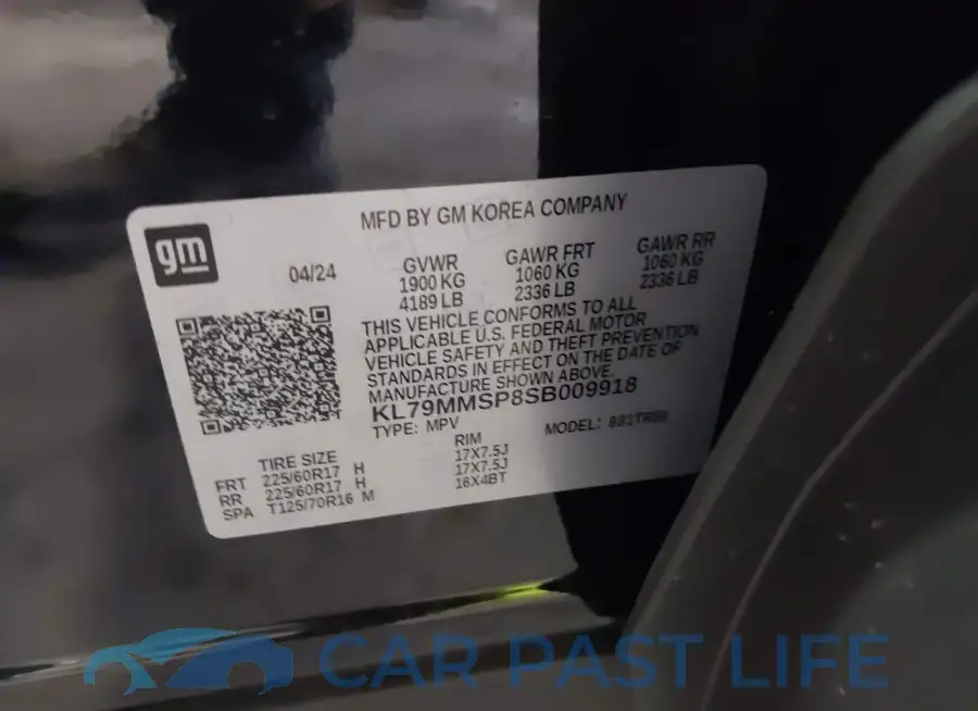 KL79MMSP8SB009918# 9