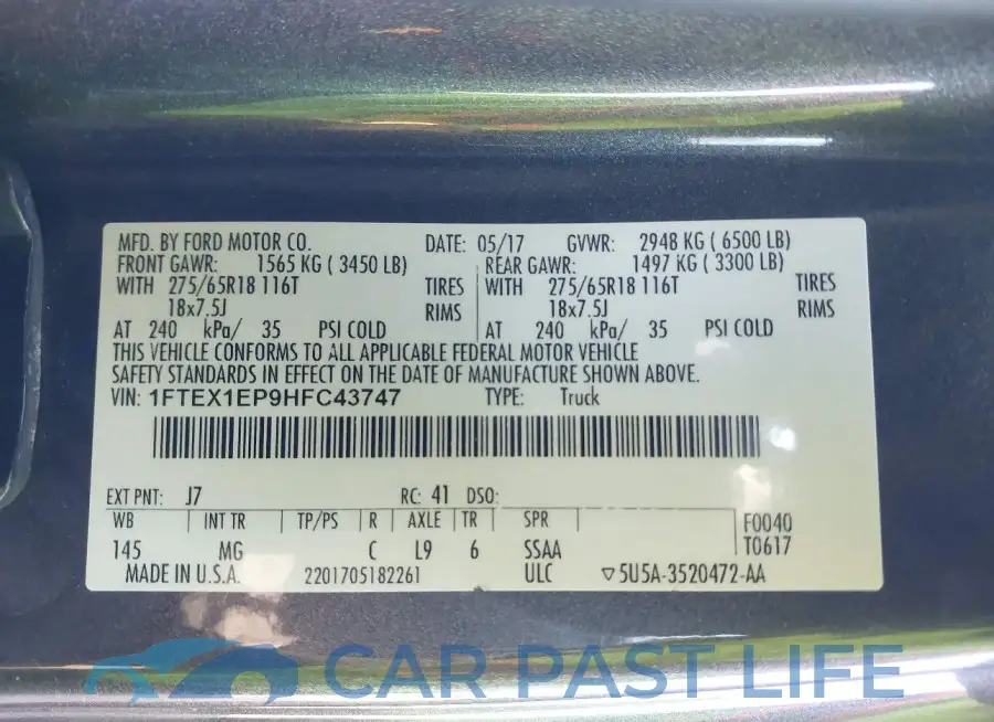 1FTEX1EP9HFC43747# 9