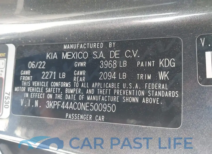 3KPF44AC0NE500950# 9