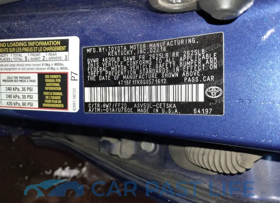 4T1BF1FK6GU571612# 9
