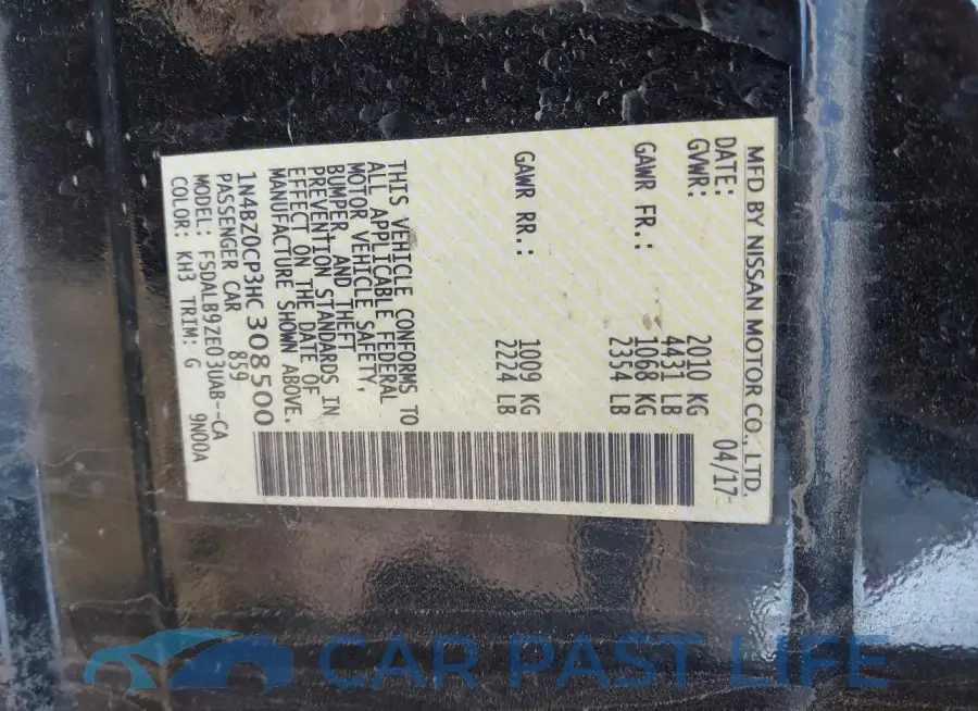 1N4BZ0CP3HC308500# 9