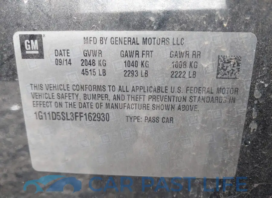 1G11D5SL3FF162930# 9