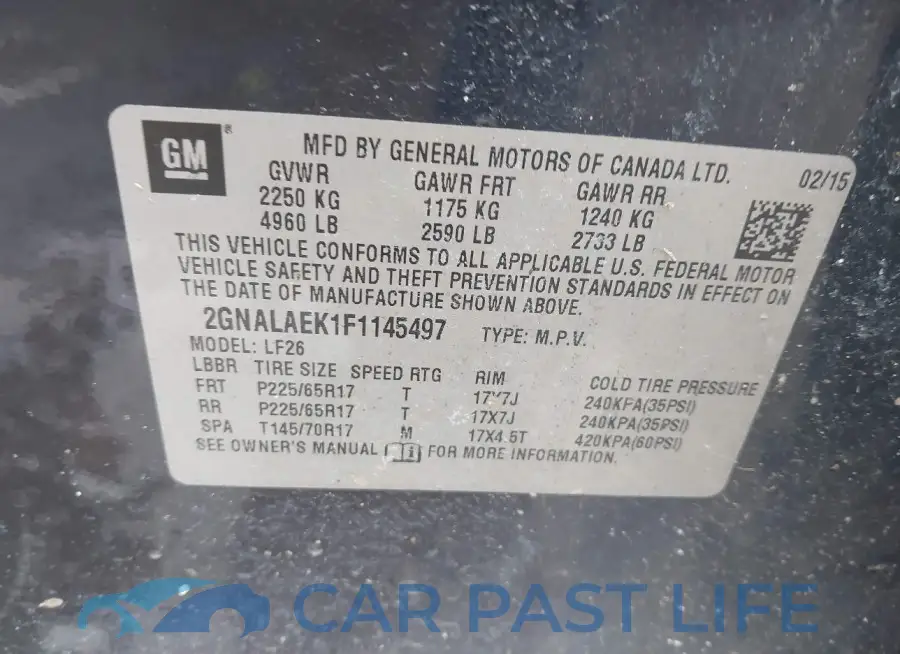 2GNALAEK1F1145497# 9