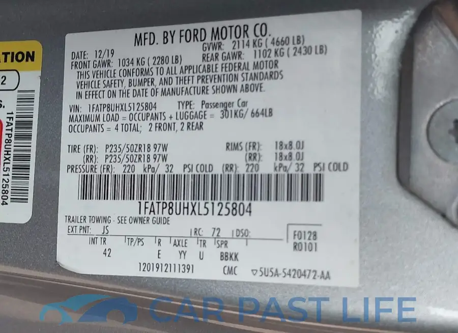 1FATP8UHXL5125804# 9