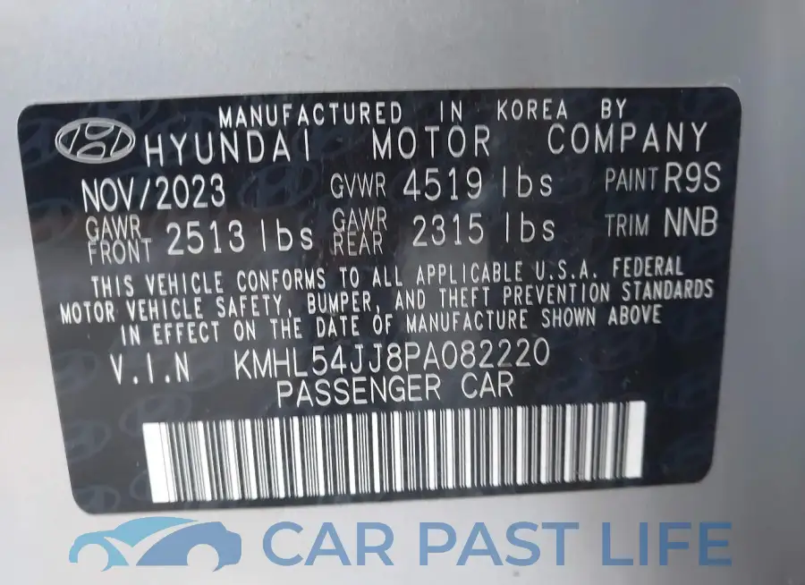 KMHL54JJ8PA082220# 9